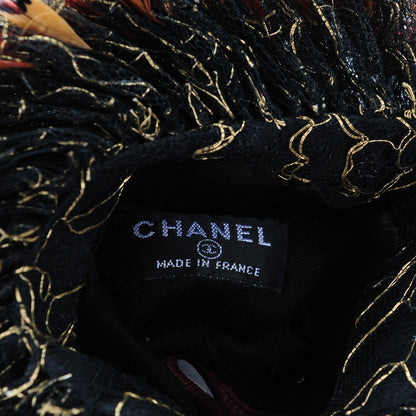 Chanel Lambskin Feather Gloves 7.5 Bordeaux 4 of 6