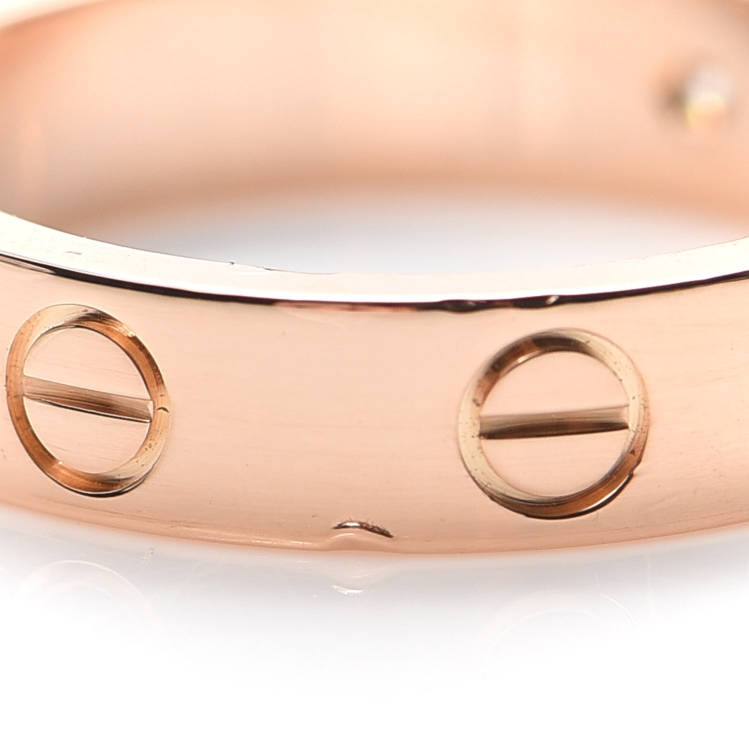 Cartier 18K Pink Gold Diamond 4mm LOVE Wedding Band Ring 49 4.75 5 of 6