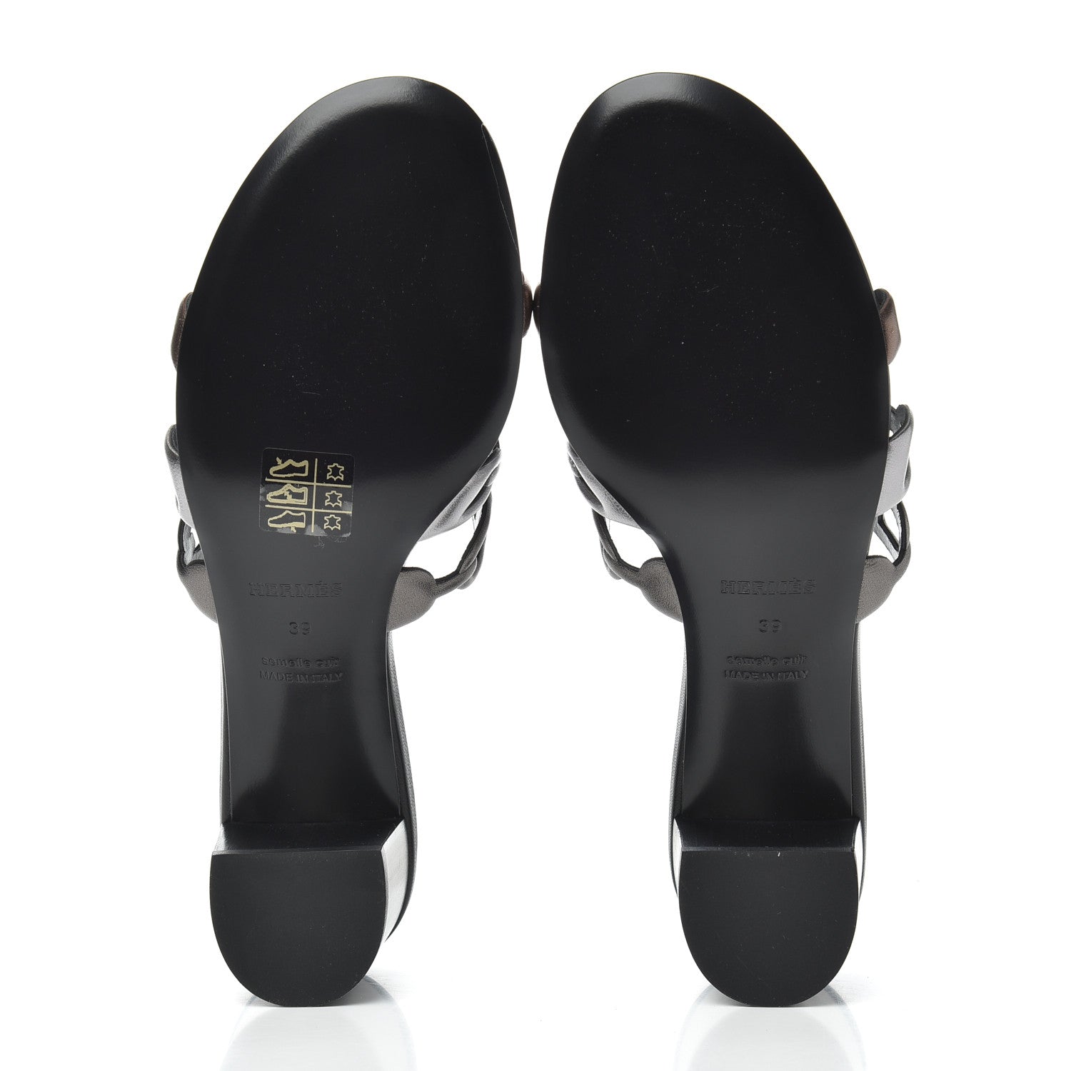 Hermes Metallic Nappa Tandem Sandals 39 Multicolor Dore Vieilli 5 of 11