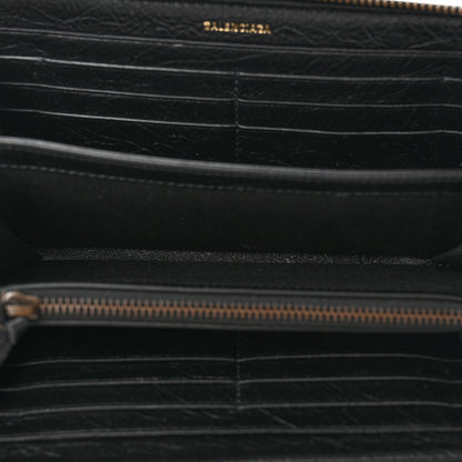 Balenciaga Agneau Arena Graffiti All Over Classic Hardware Continental Zip Around Wallet Black Bleu Violet 5 of 8