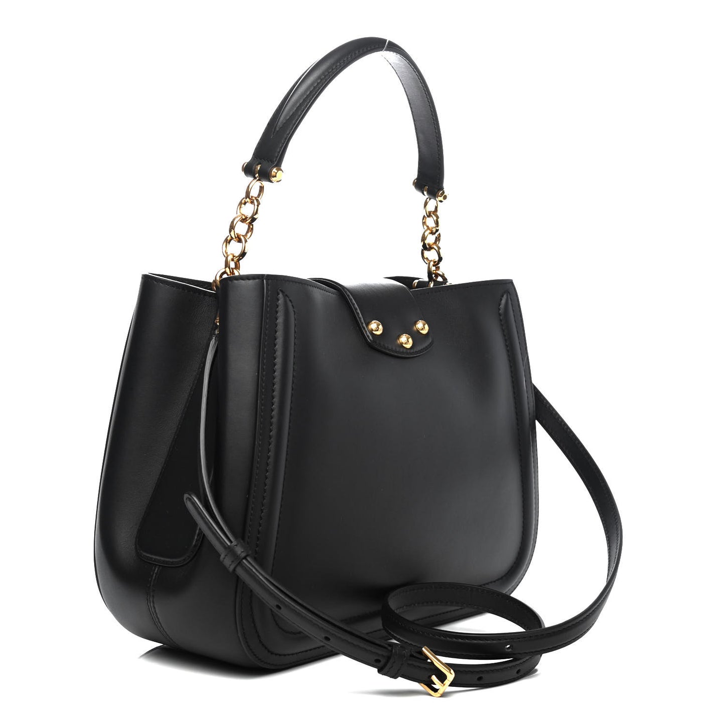 Smooth Calfskin Small DG Amore Satchel Bag Black