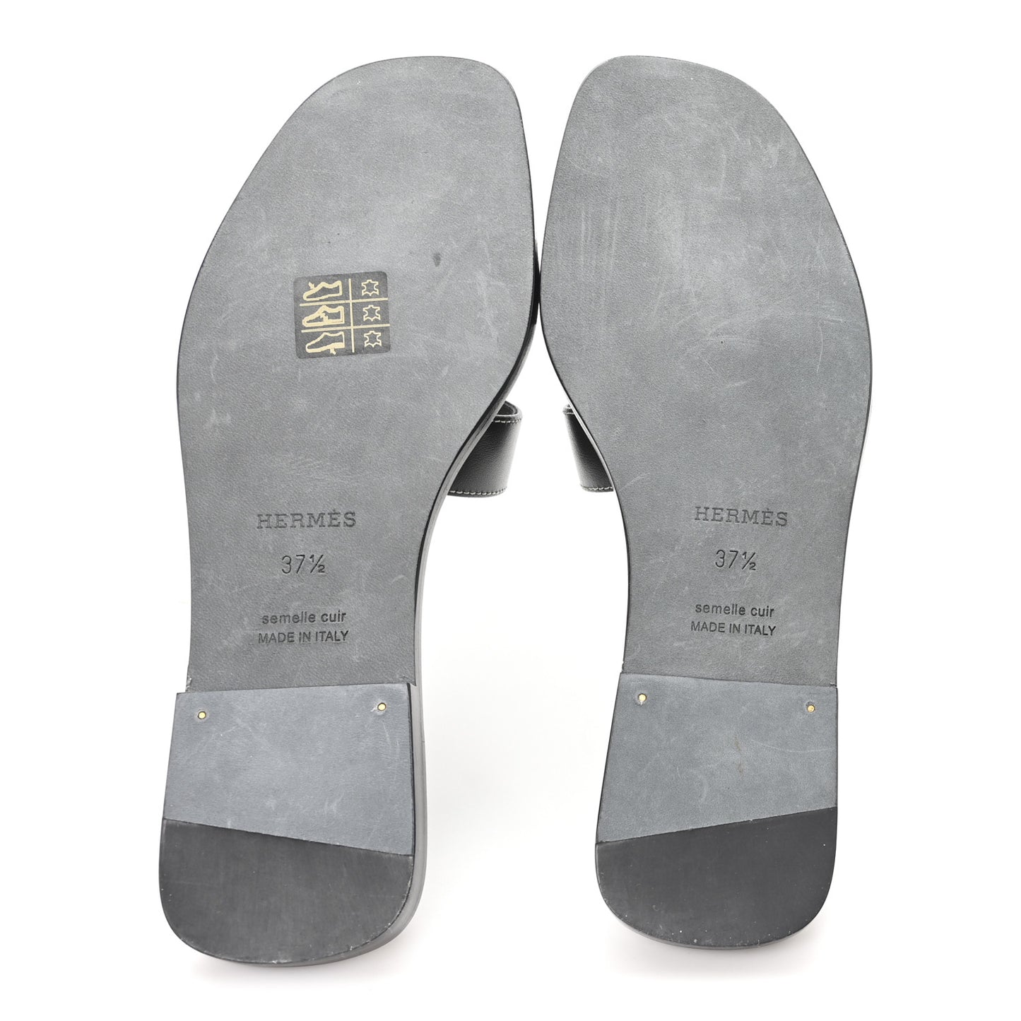 Box Calfskin Oran Sandals 37.5 Black