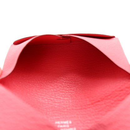 Hermes Chevre Mysore Calvi Card Case Rose Lipstick 5 of 8