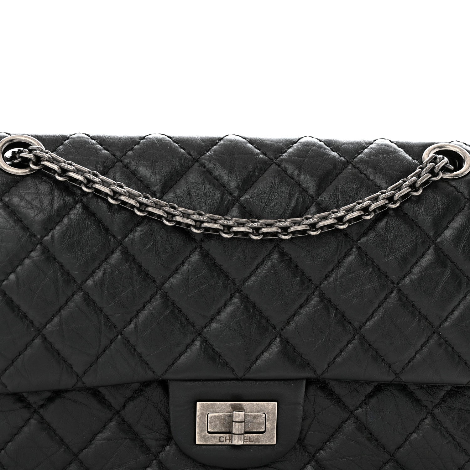 Chanel Aged Calfskin Quilted 2.55 Reissue 225 Flap Black 8 of 12