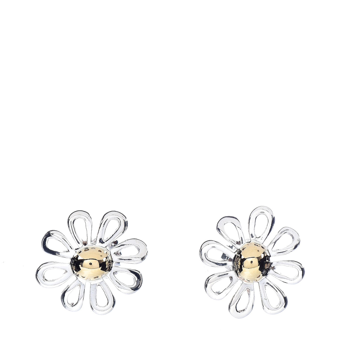 Sterling Silver 18K Yellow Gold Paloma Picasso Daisy Stud Earrings