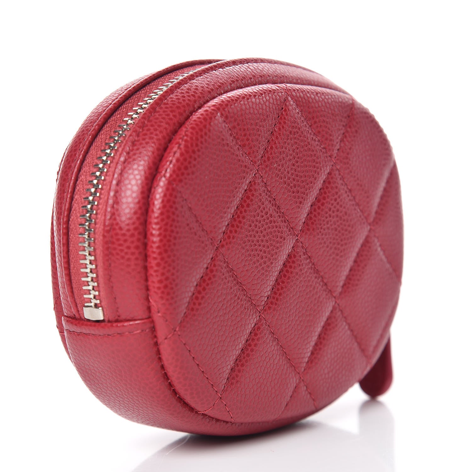 Chanel Caviar Quilted Zip Around Classic Coin Purse Dark Pink 3 of 8