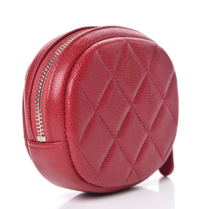 Chanel Caviar Quilted Zip Around Classic Coin Purse Dark Pink 3 of 8