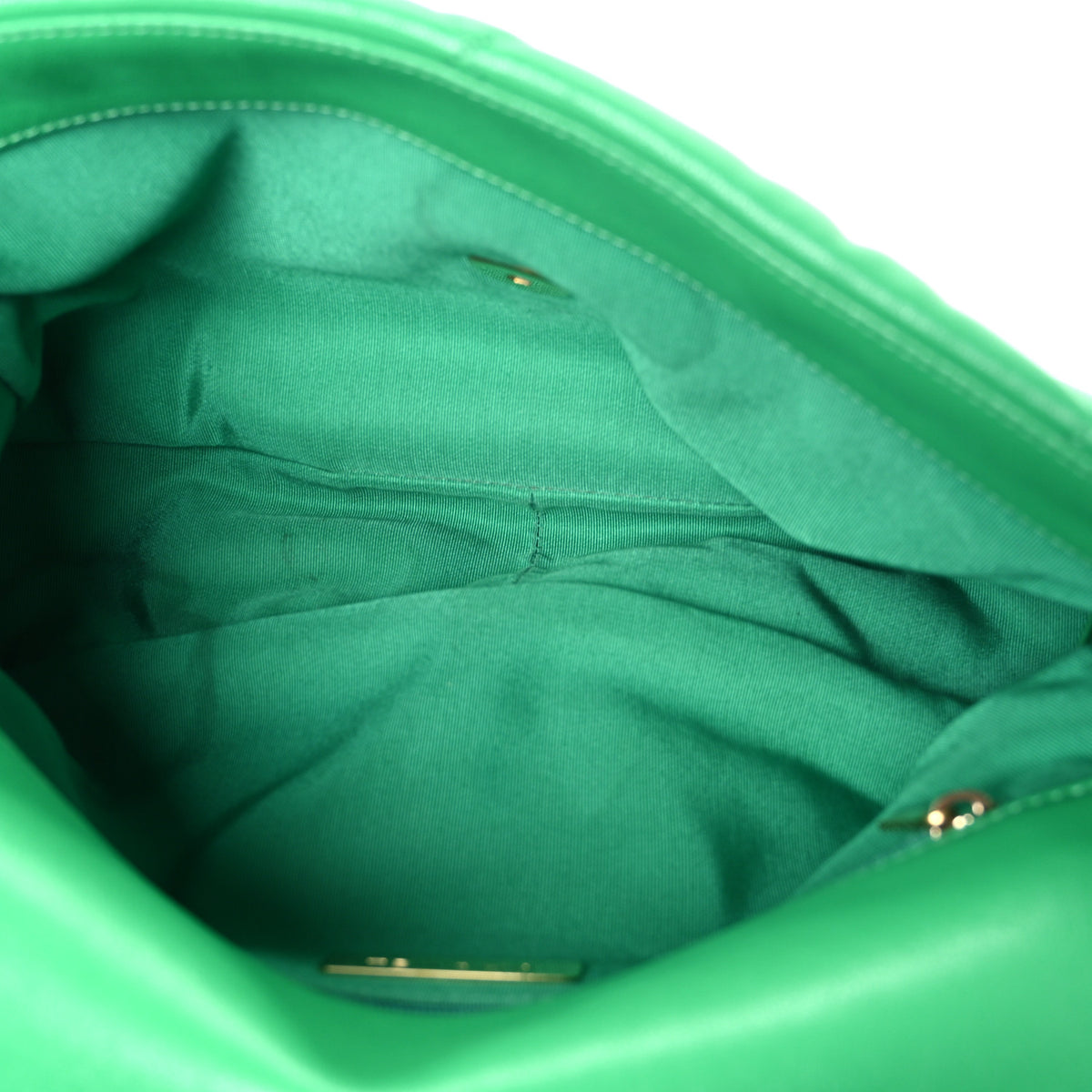 Chanel Goatskin Quilted Large Chanel 19 Flap Green 5 of 11