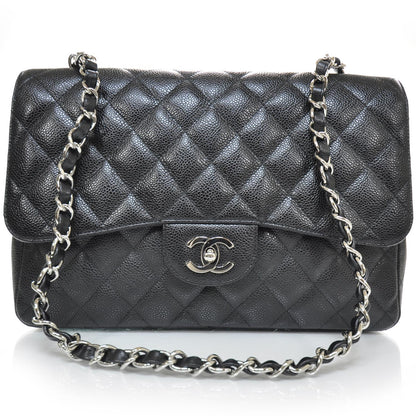 Chanel Caviar Quilted Jumbo Flap Black SHW 2 of 11