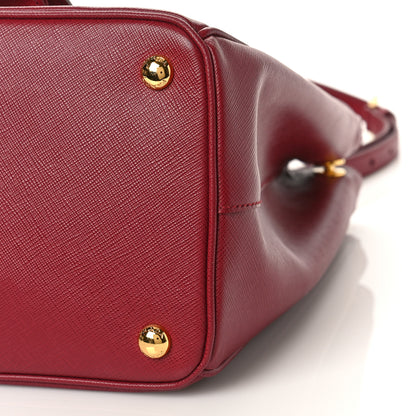 Prada Saffiano Lux Galleria Front Pocket Tote Cerise Papaya 8 of 8