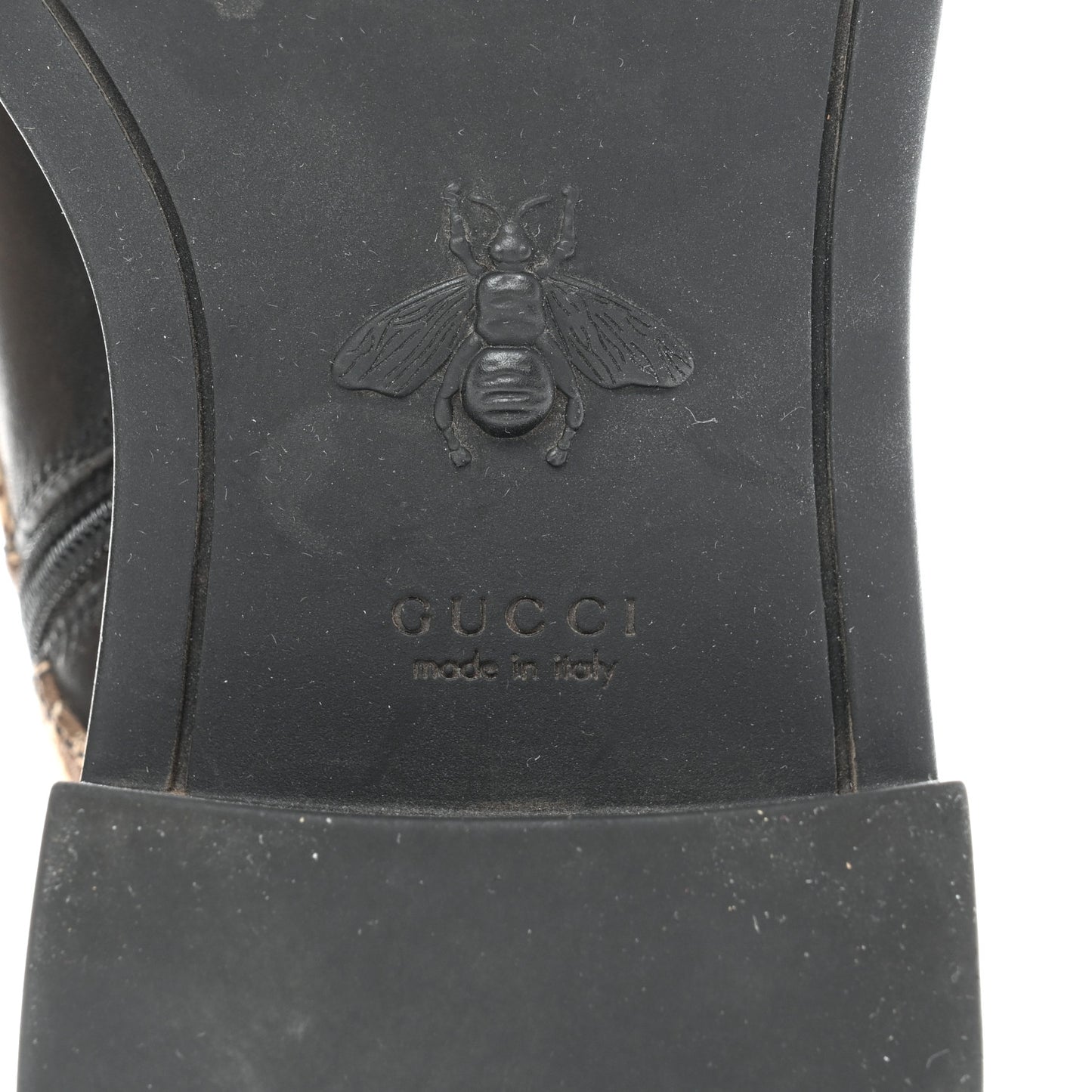 Flores Calfskin Monogram Maxi GG Nappa Matelasse Double G 40mm Ankle Boots 36.5 Black Camel Ebony