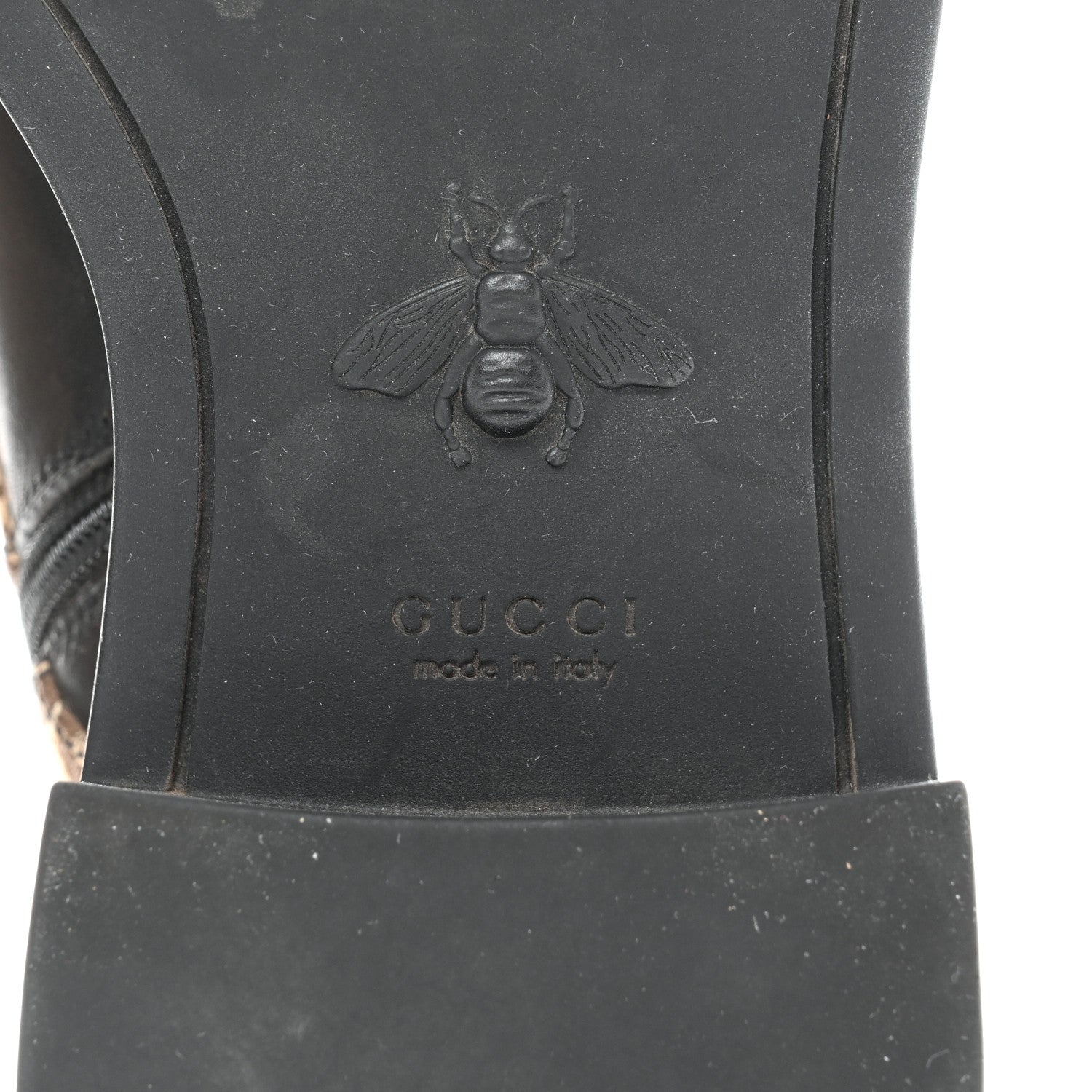 Gucci Flores Calfskin Monogram Maxi GG Nappa Matelasse Double G 40mm Ankle Boots 36.5 Black Camel Ebony 8 of 9