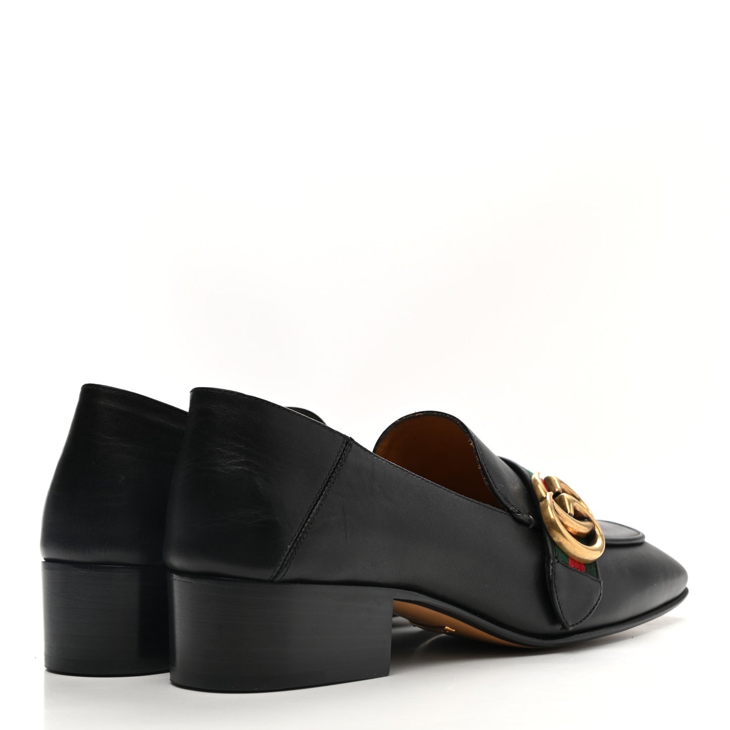 Calfskin Web Peyton Loafer Pumps 36.5 Black