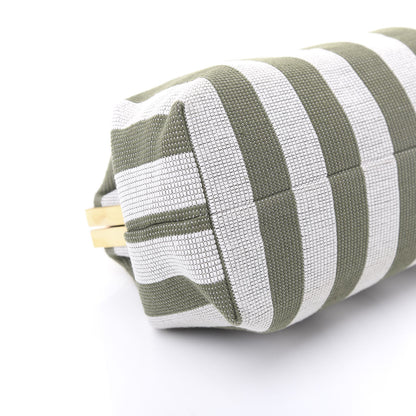 Mansur Gavriel Canvas Stripe Volume Chain Clutch Green White 5 of 8