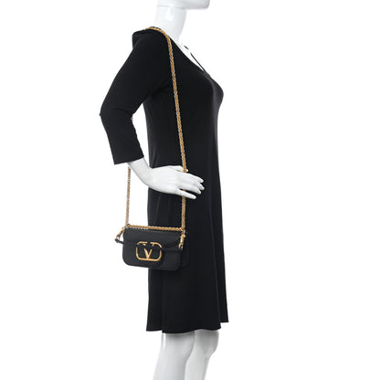 Valentino Garavani Calfskin Vlogo Small Loco Shoulder Bag Black 3 of 9