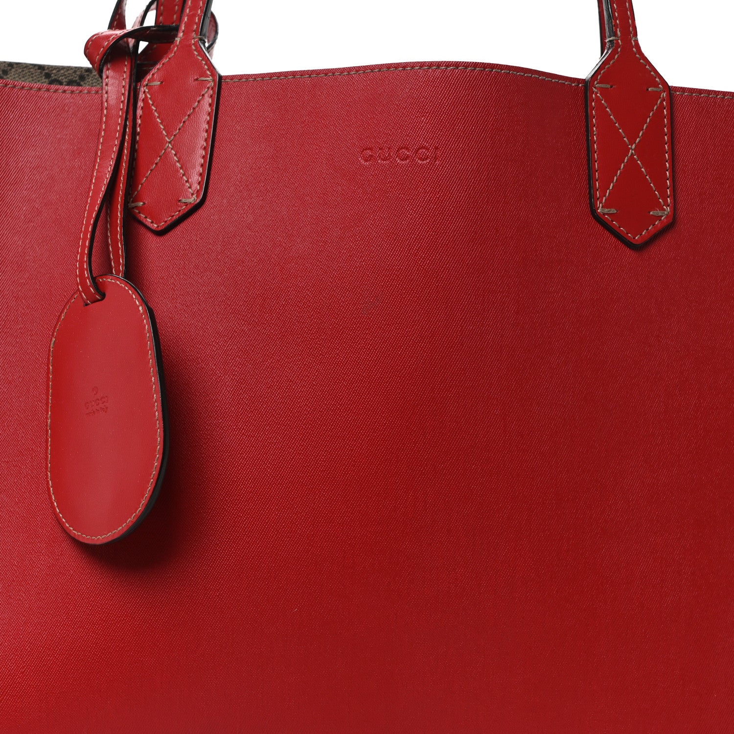 Gucci GG Supreme Monogram Medium Reversible Tote Beige Red 7 of 15