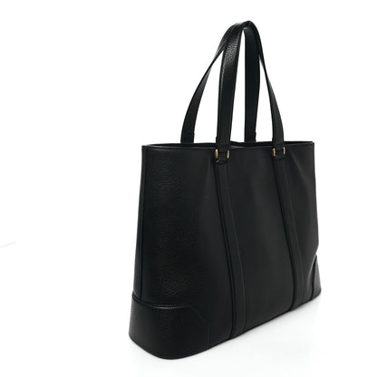 Gucci Textured Dollar Calfskin Web Tote Black 3 of 12