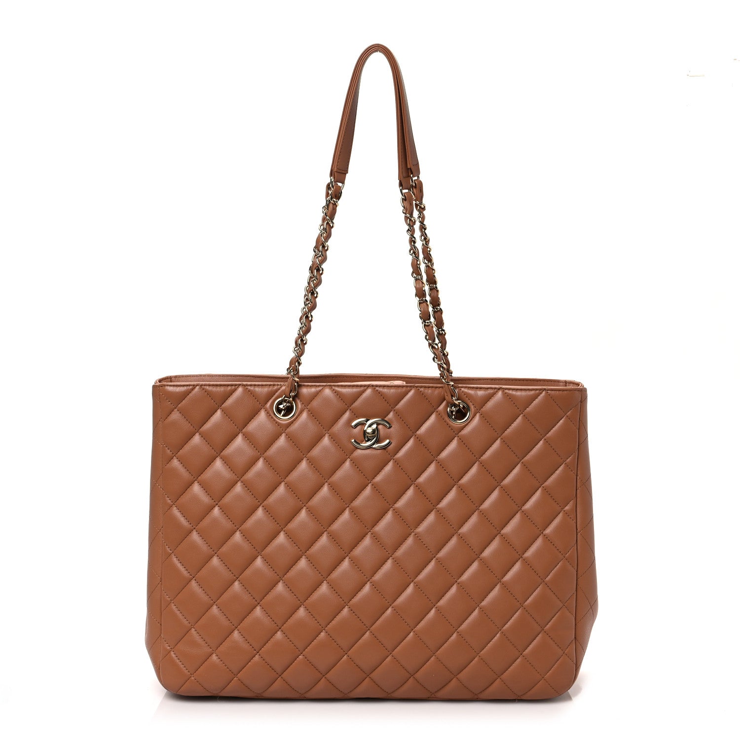 Chanel Lambskin Quilted Large Classic Shopping Tote Camel 1 of 9