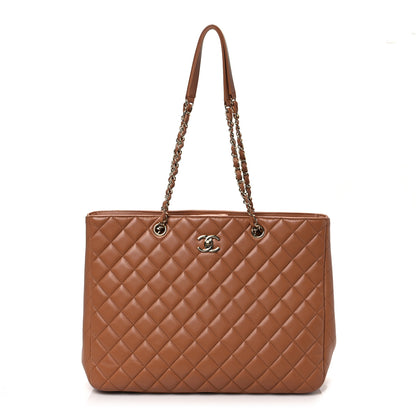 Chanel Lambskin Quilted Large Classic Shopping Tote Camel 1 of 9