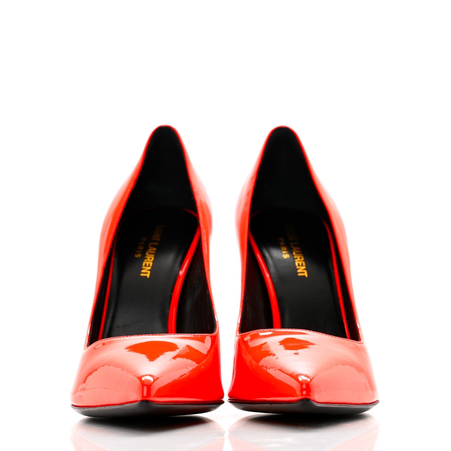 Saint Laurent Patent Paris 105 Pumps 39.5 Orange Fluo 2 of 11