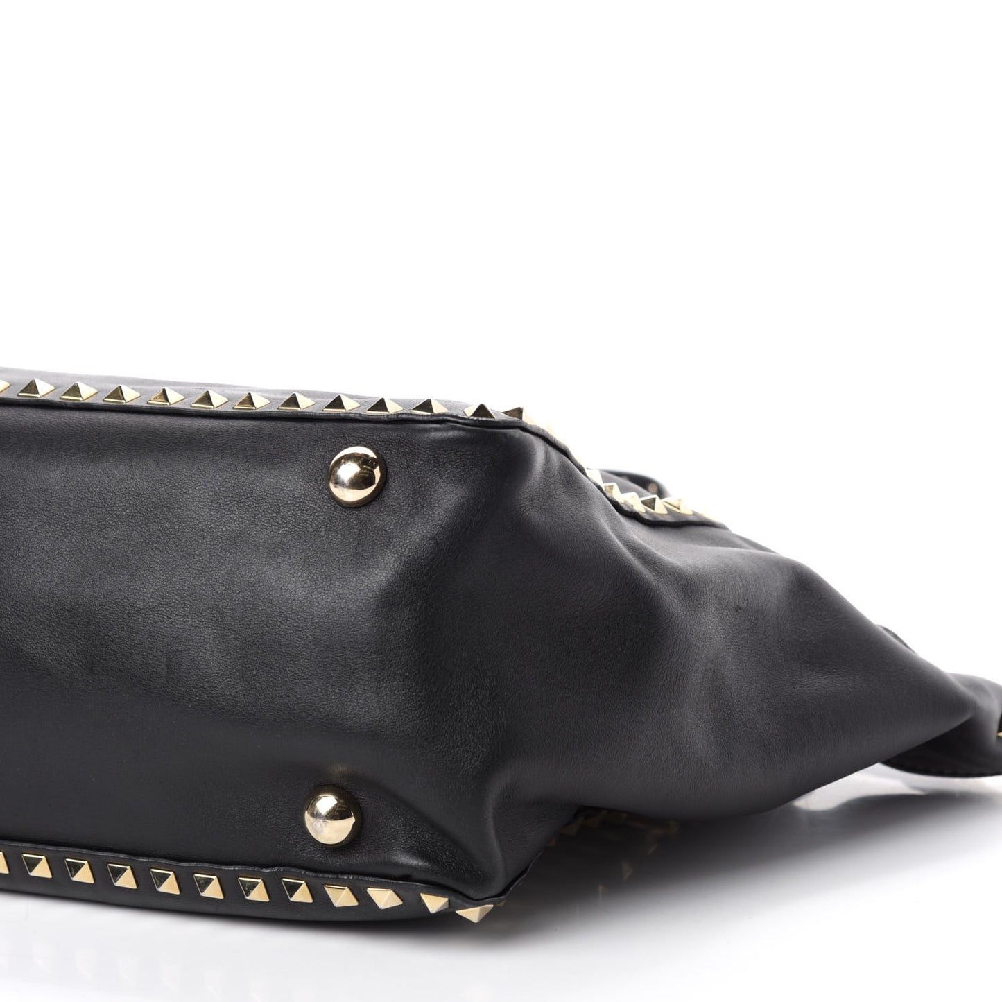 Vitello Medium Rockstud Tote Black