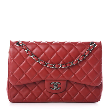 Chanel Lambskin Quilted Jumbo Double Flap Red 1 of 10