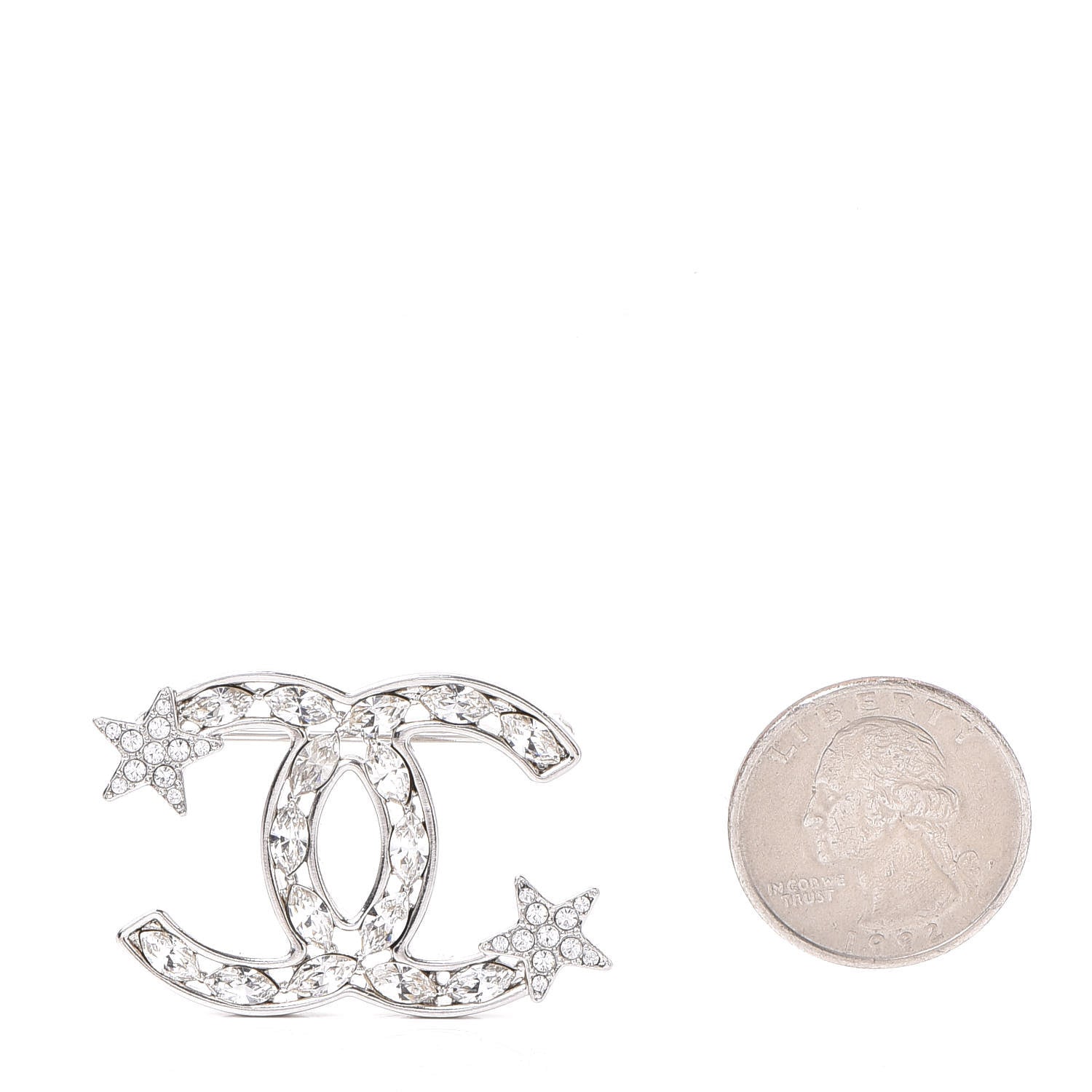 Chanel Crystal Starfall CC Brooch Silver 2 of 5