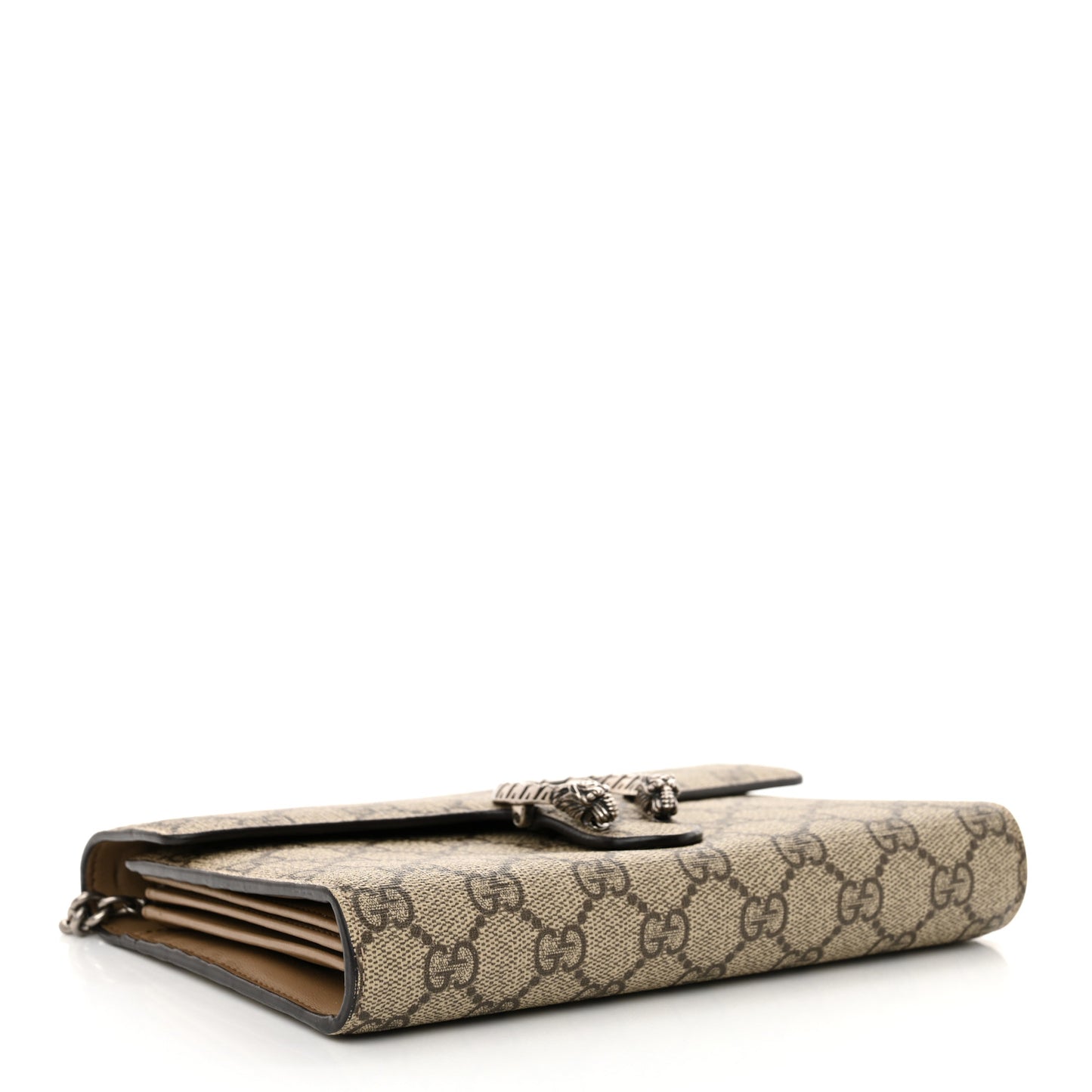 GG Supreme Monogram Mini Dionysus Chain Wallet Beige Taupe