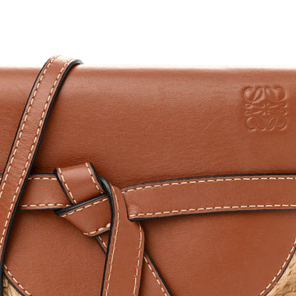 Loewe Calfskin Raffia Mini Gate Crossbody Bag Natural Tan 8 of 13
