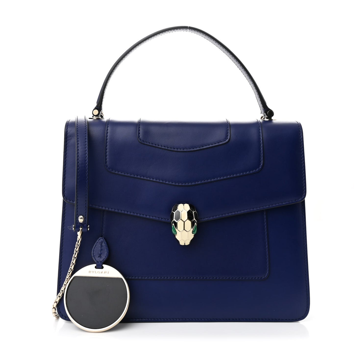 Calfskin Large Serpenti Forever Top Handle Blue