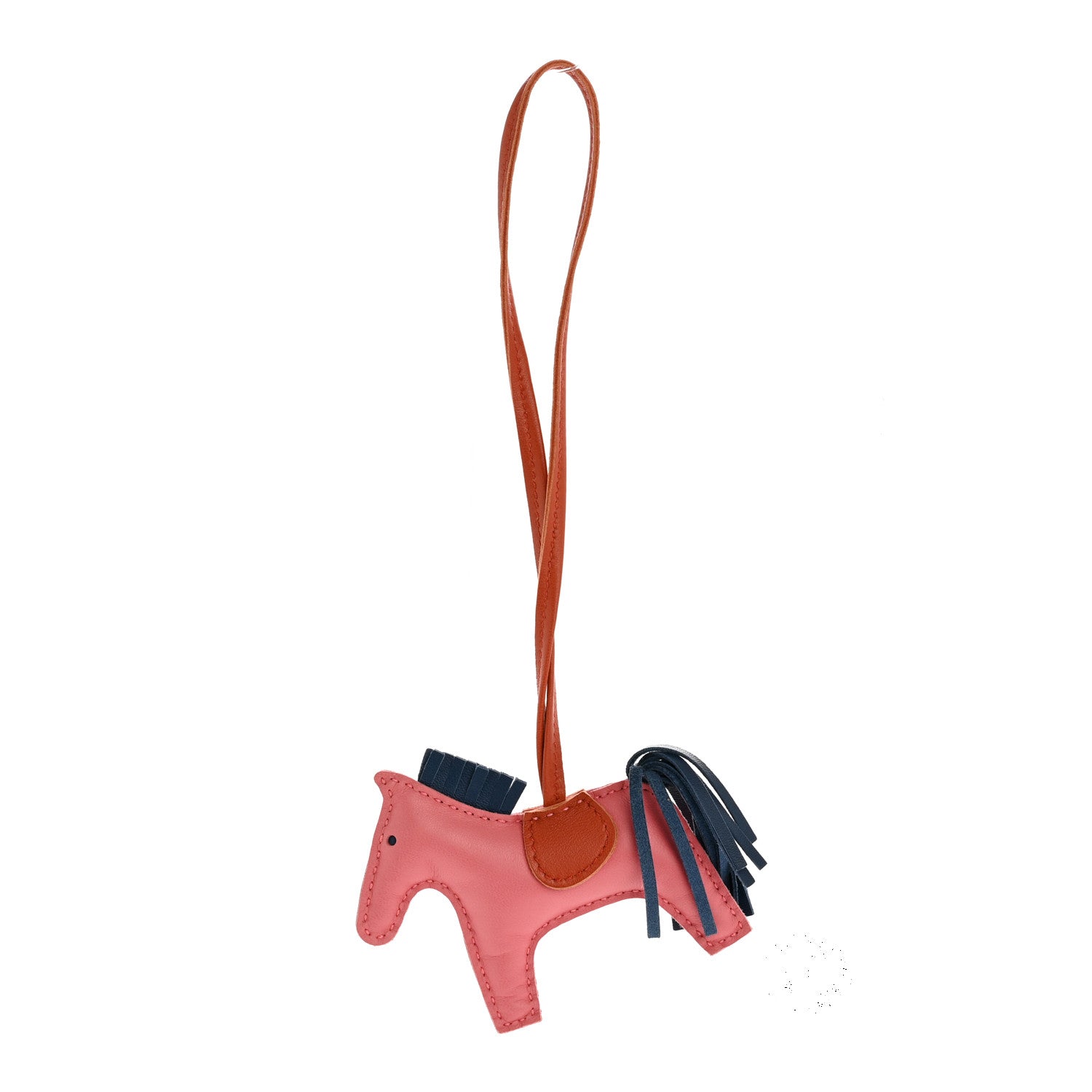 Hermes Milo Lambskin Grigri Rodeo Bag Charm PM Rose Azalee Cornaline Bleu De Malte 1 of 5