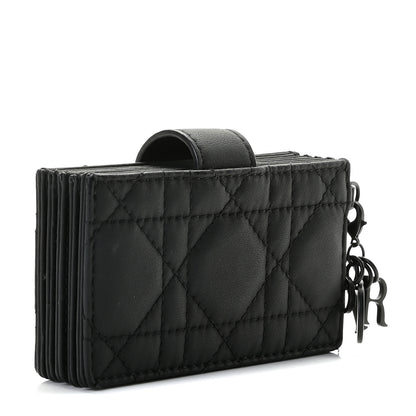 Christian Dior Ultra Matte Calfskin Cannage Lady Dior 5-Gusset Card Holder Black 3 of 7