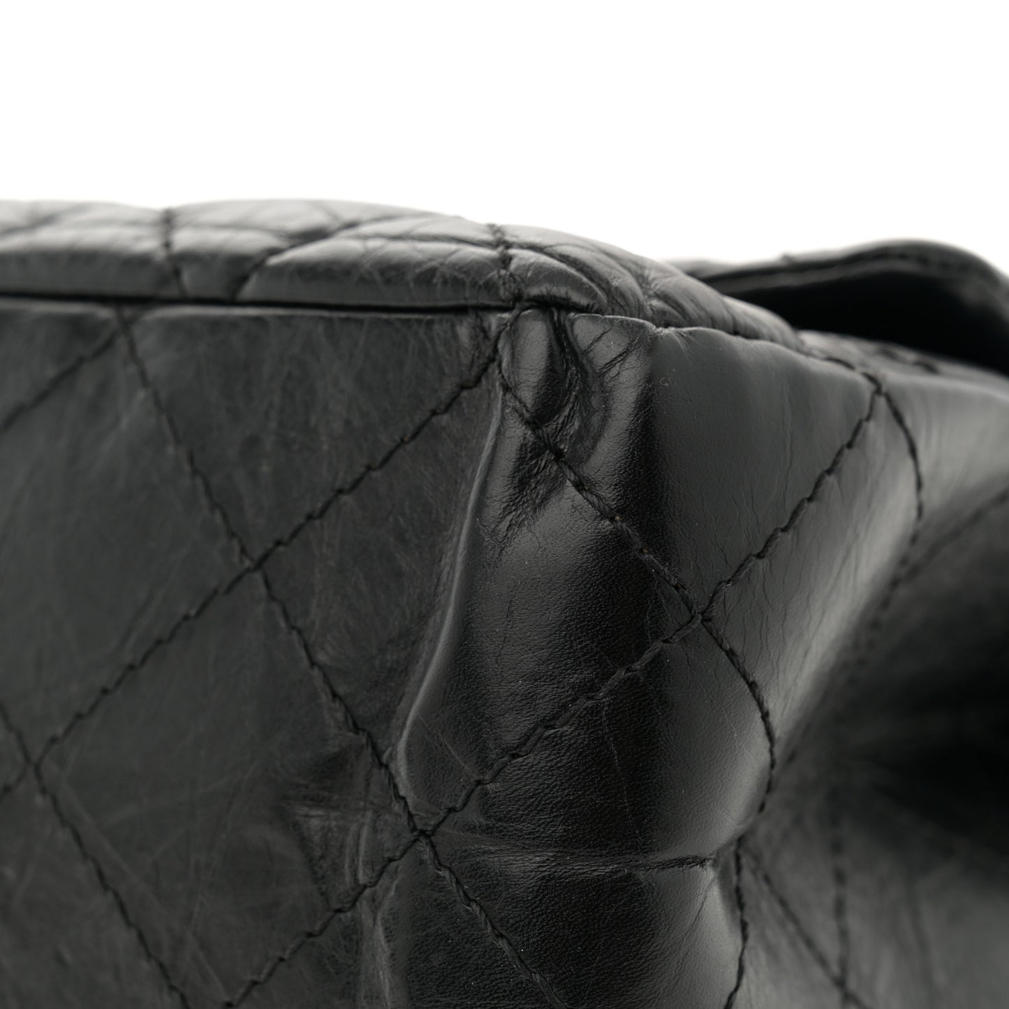 Aged Calfskin Quilted 2.55 Reissue 227 Flap Black