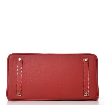 Hermes Epsom Candy Birkin 35 Rouge Casaque Bleu Thalassa 6 of 35