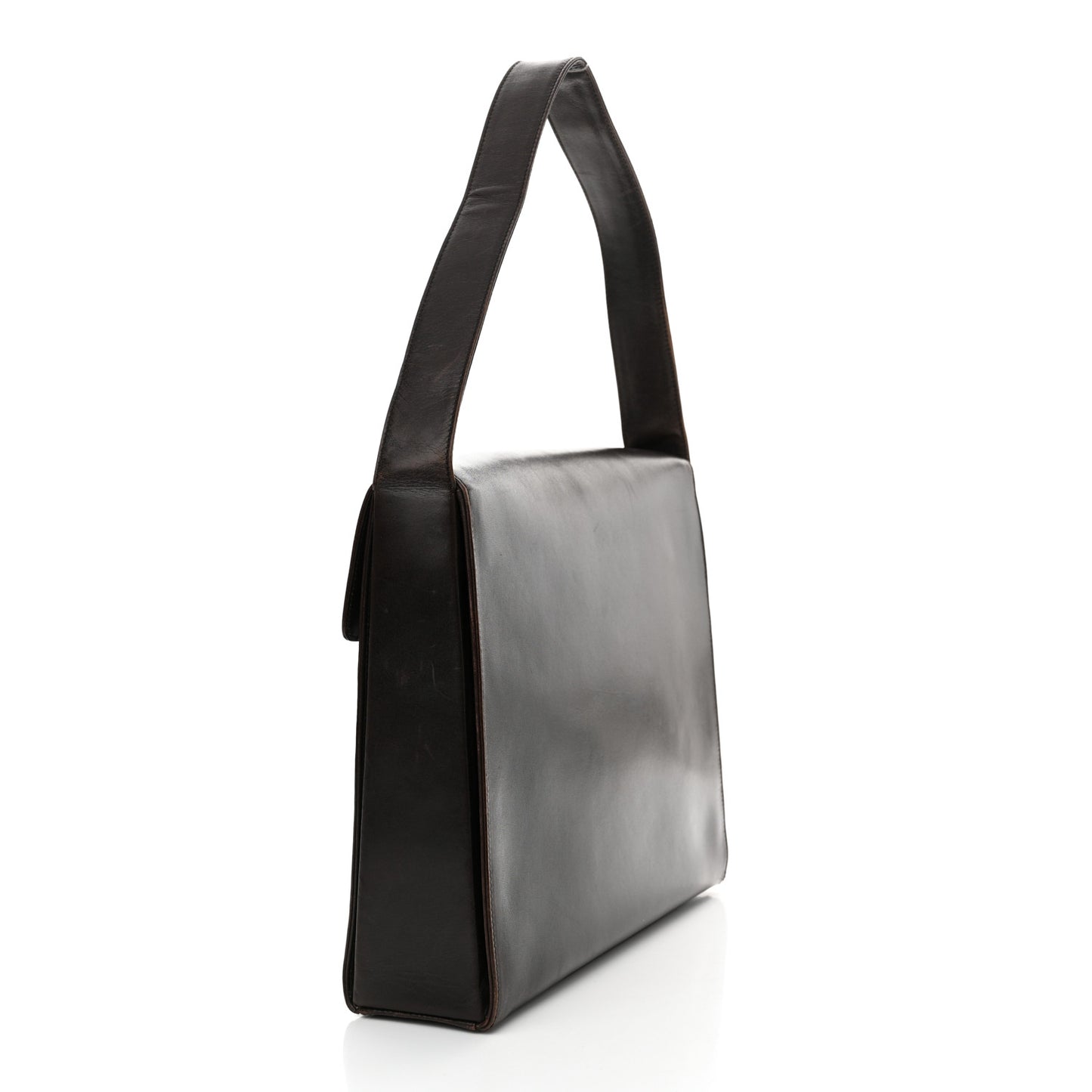 Vitello Smalt Shoulder Bag Ebano