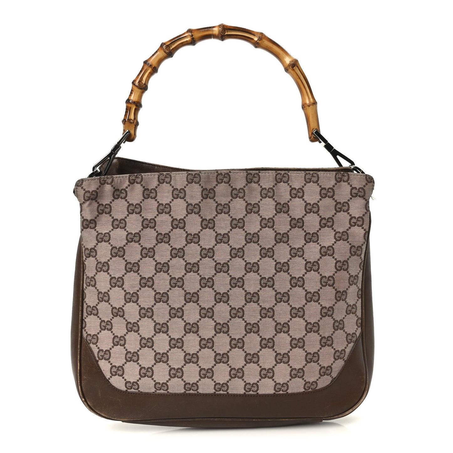 Monogram Bamboo Top Handle Bag Brown Pink