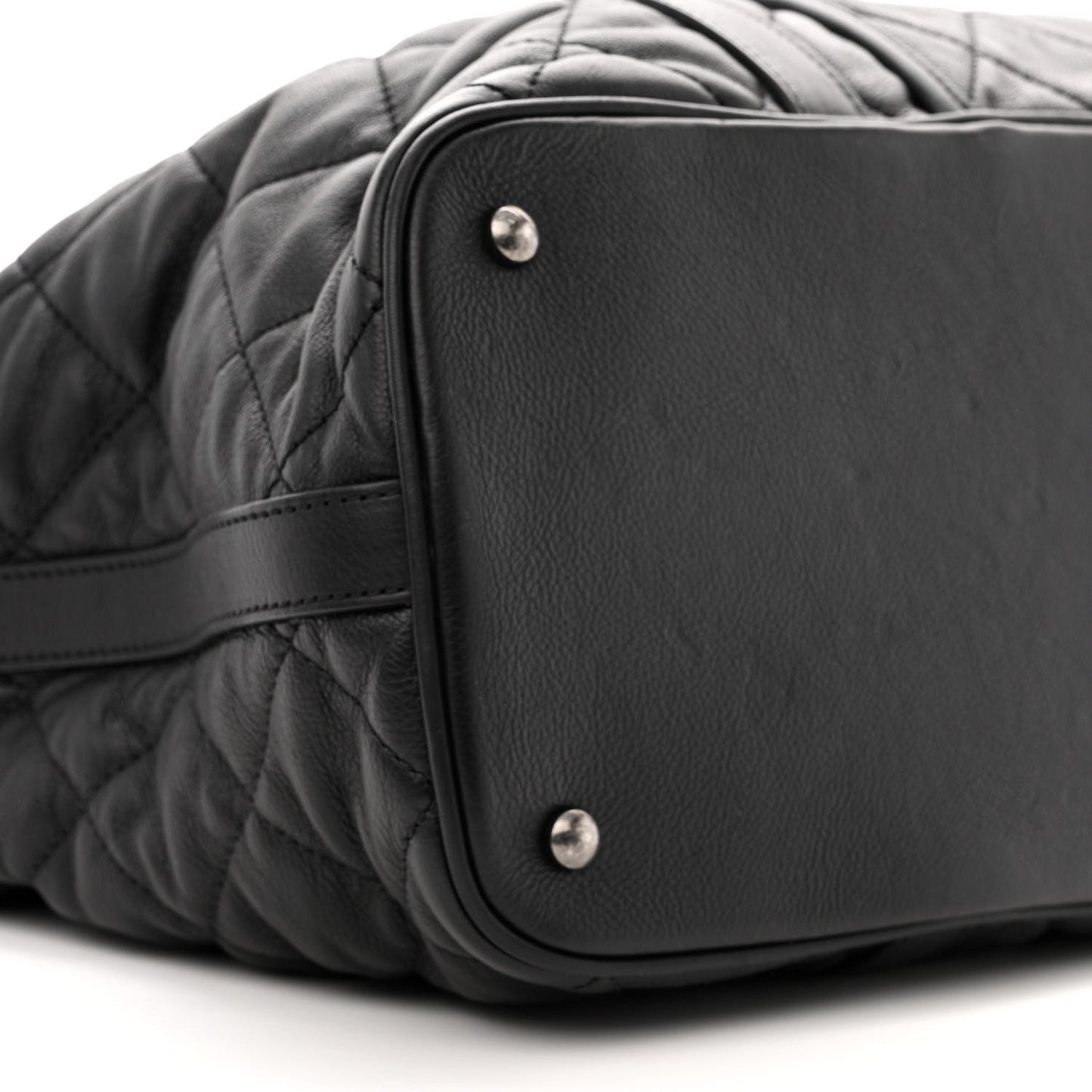 Calfskin Quilted Casual Riviera Tote Black