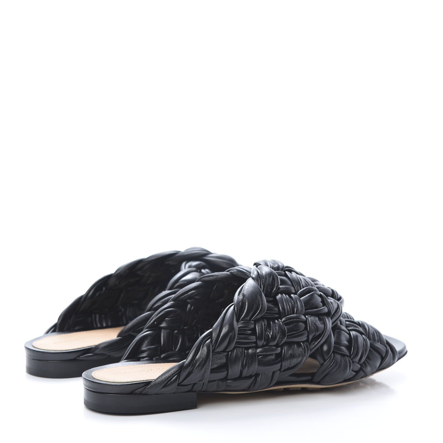 Bottega Veneta Shiny Nappa Intrecciato The Board Flat Sandals 38 Black 4 of 8