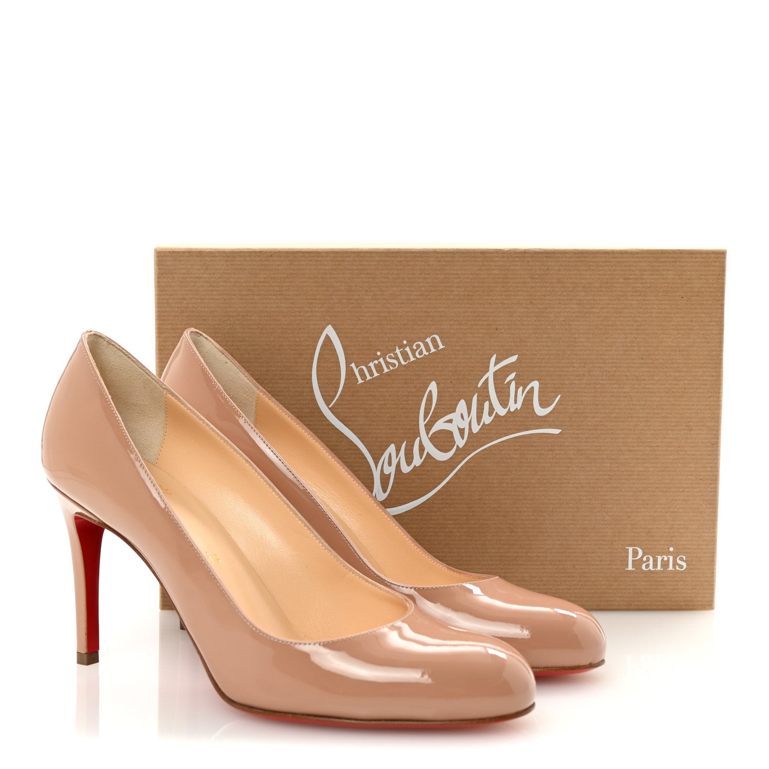 Christian Louboutin Patent Simple 85 Pumps 37 Nude 1746387