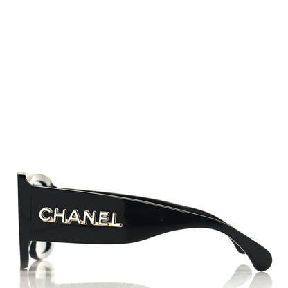 Chanel Acetate CC Logo Square Sunglasses 71472 Black 3 of 8