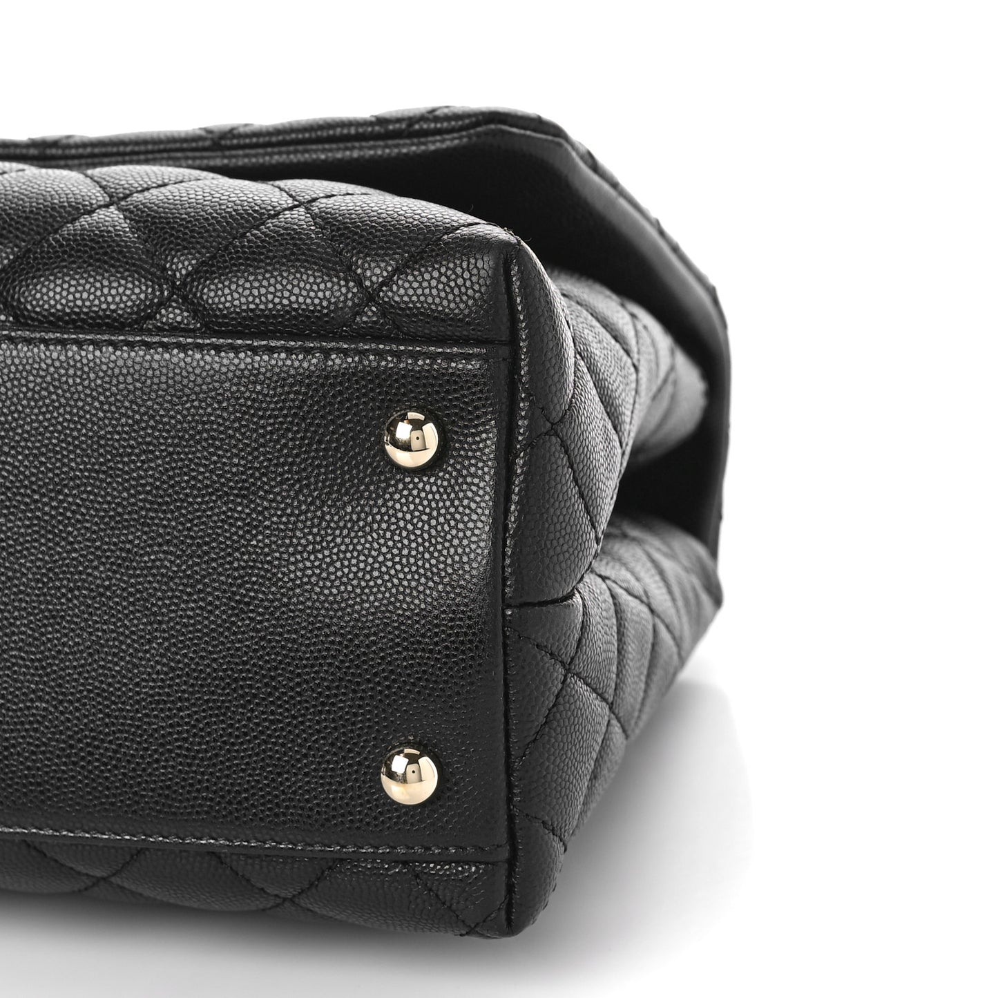 Caviar Quilted Small Coco Handle Flap Black