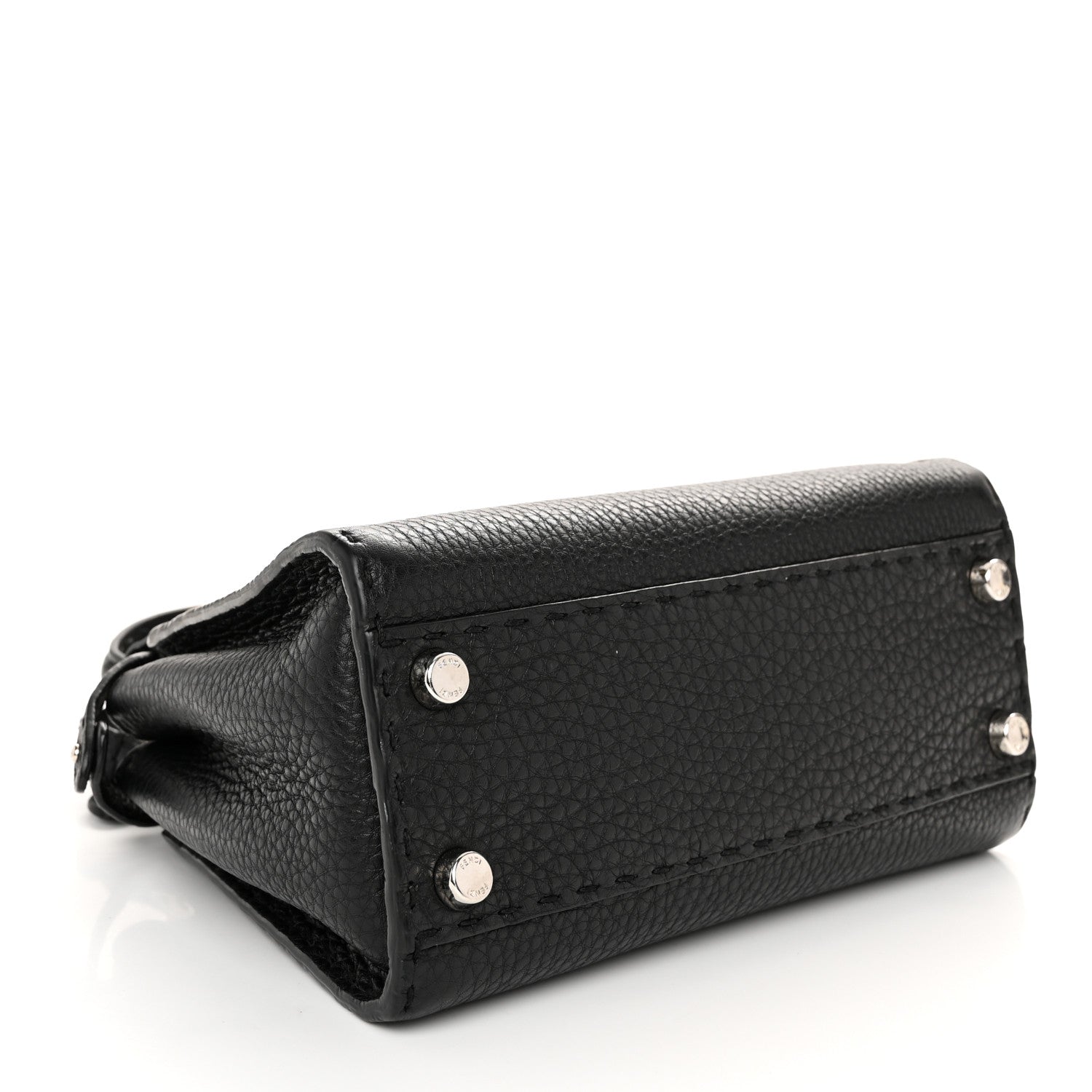 Fendi Cuoio Romano Selleria Bi-Color Mini Peekaboo Iconic Satchel Black Mou 4 of 11