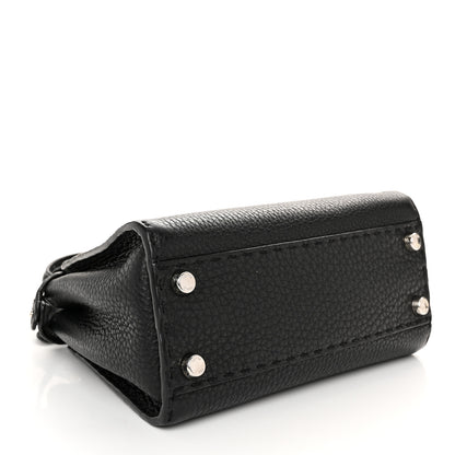 Fendi Cuoio Romano Selleria Bi-Color Mini Peekaboo Iconic Satchel Black Mou 4 of 11