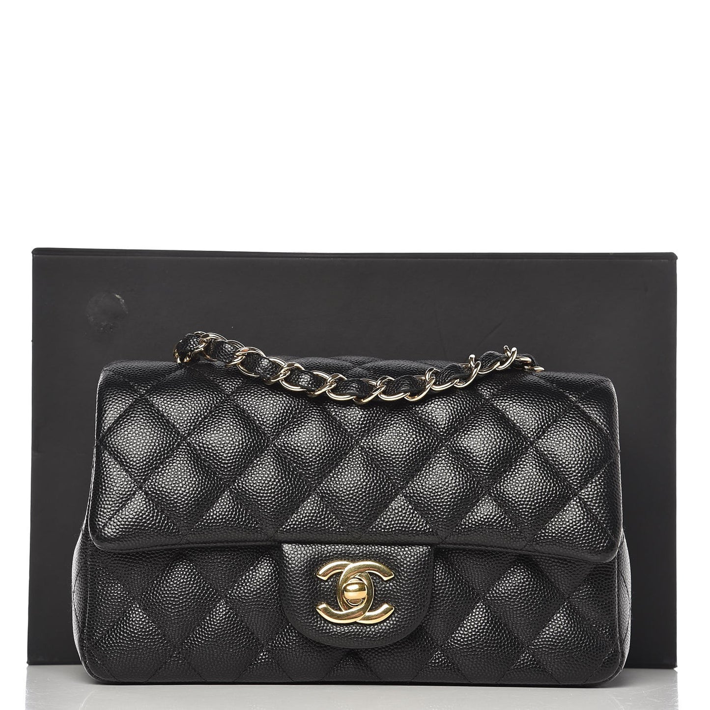 Caviar Quilted Mini Rectangular Flap Black