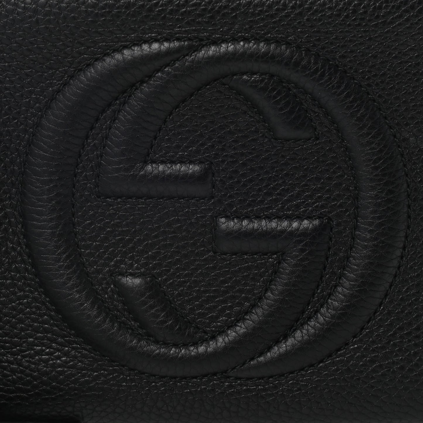 Pebbled Calfskin Small Soho Disco Bag Black