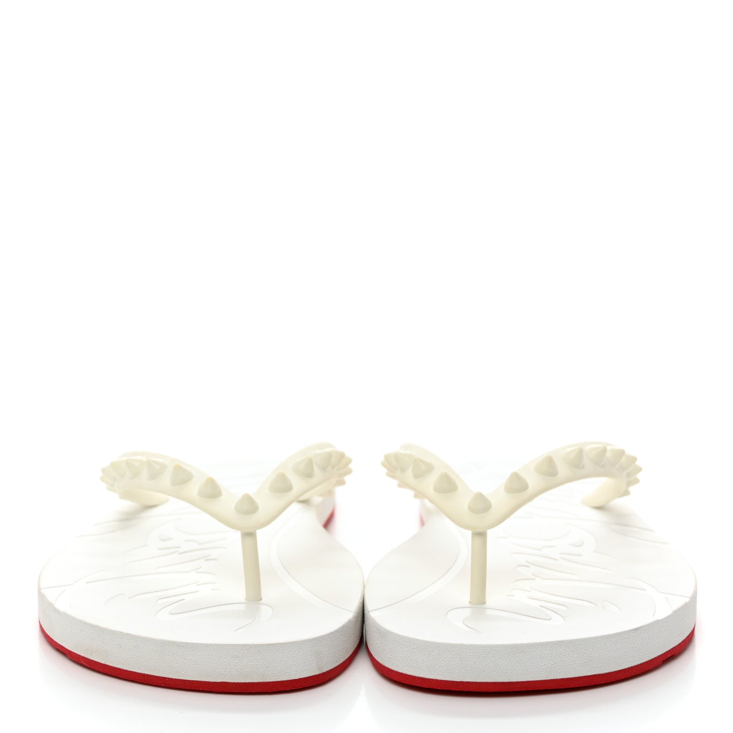 Rubber Spike Loubi Donna Flip Flop 38 White