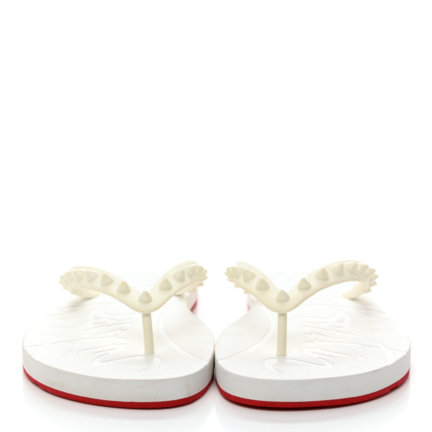 Christian Louboutin Rubber Spike Loubi Donna Flip Flop 38 White 2 of 7