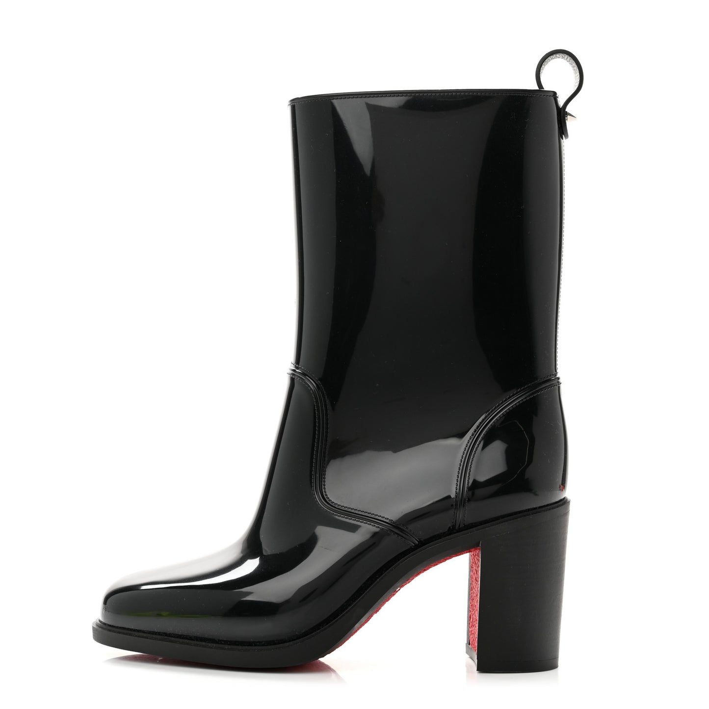 Recycled PVC Calfskin Loubirain 70 Boots 37 Black