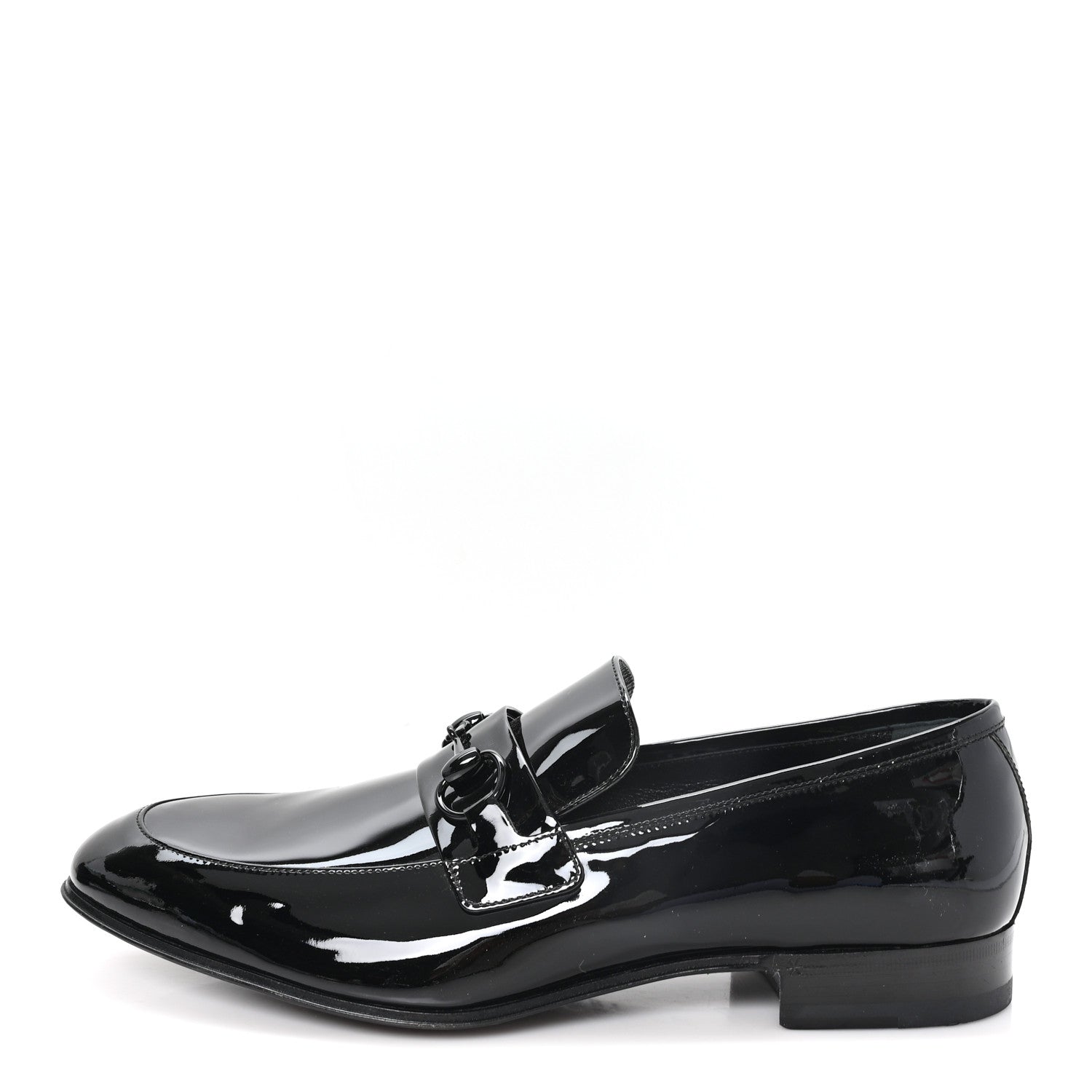 Gucci Patent Mens Jordaan Loafers 10 Black 1 of 8