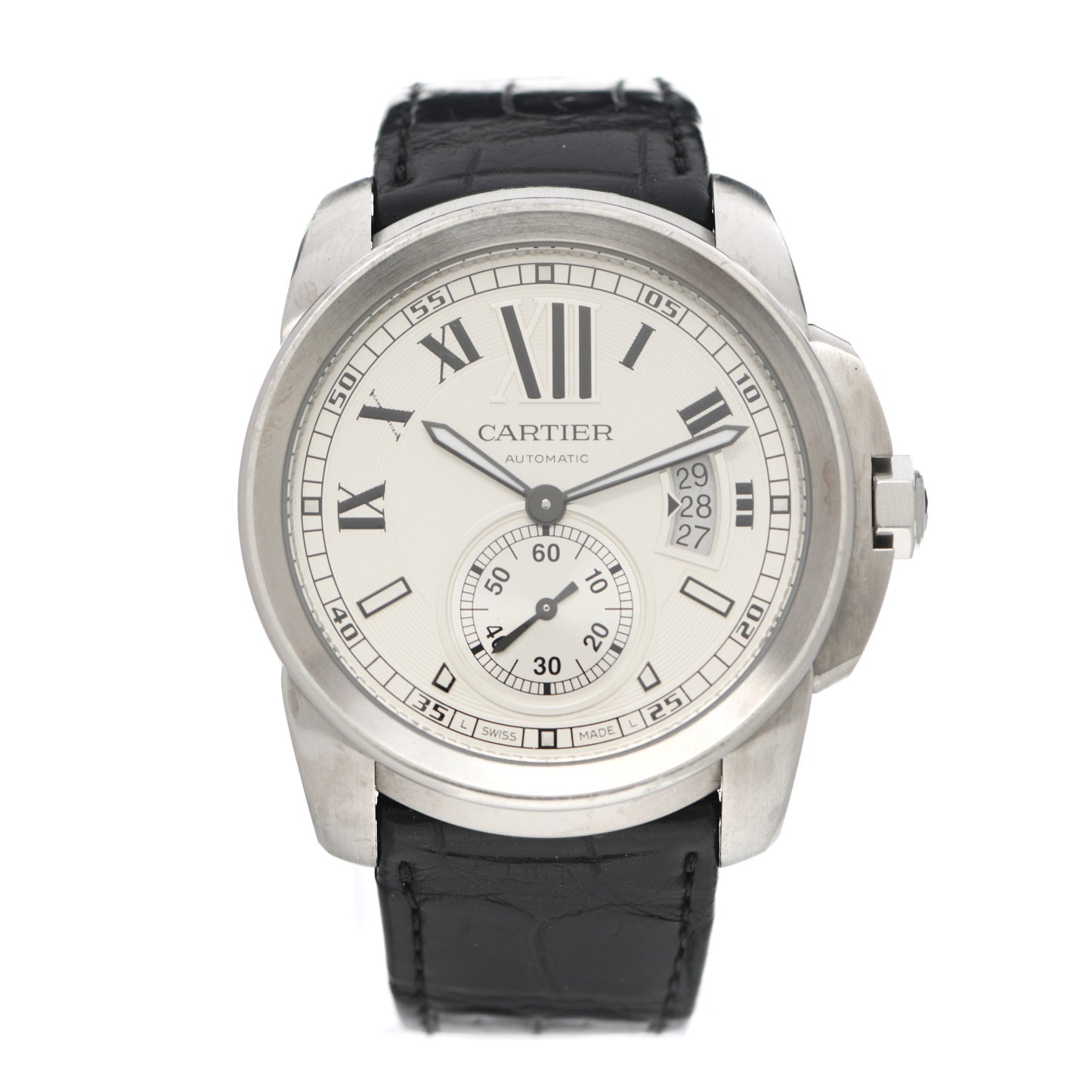Stainless Steel Alligator 42mm Calibre de Cartier Automatic Watch